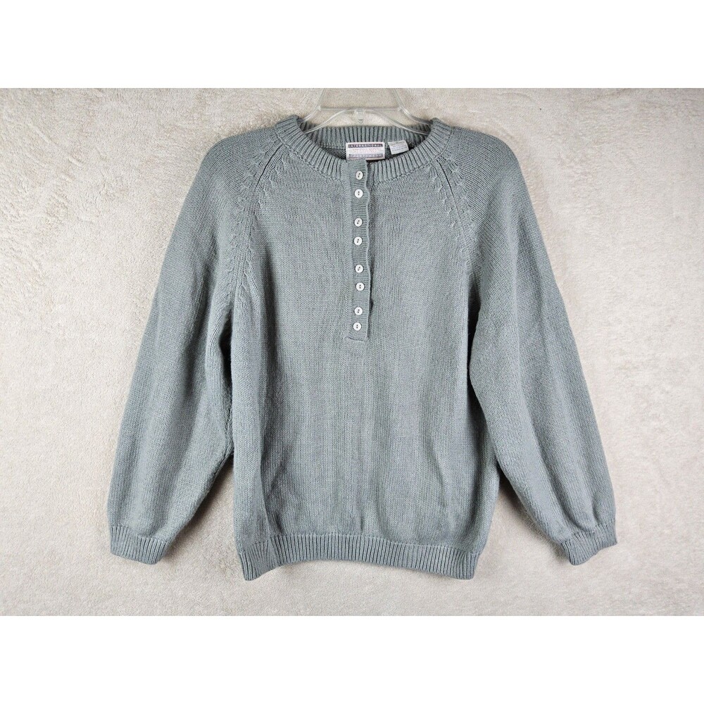 Vintage Stefano International Sportwear 1/4 Button Acrylic Knit Sweater Size M